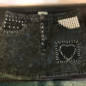 Forever 21 Black Distressed Custom Skirt